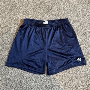 Vintage 90s Adidas Mens 5" Above Knee Spell Out Trefoil Mesh Shorts Navy
